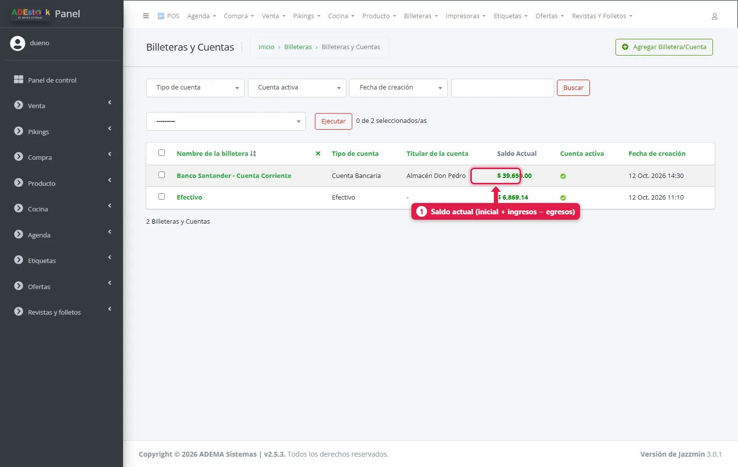 Lista de billeteras