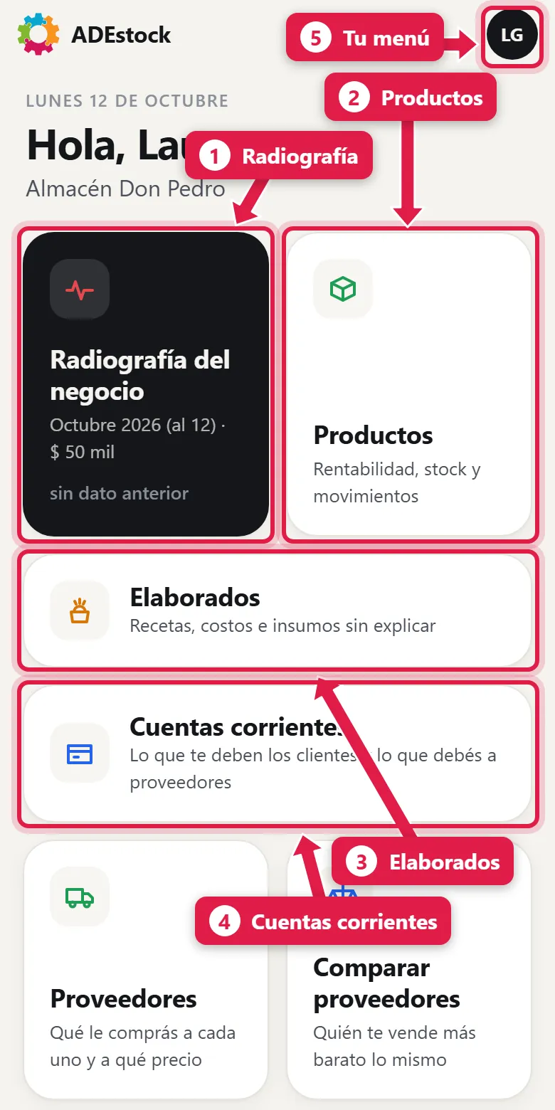 Inicio de la app