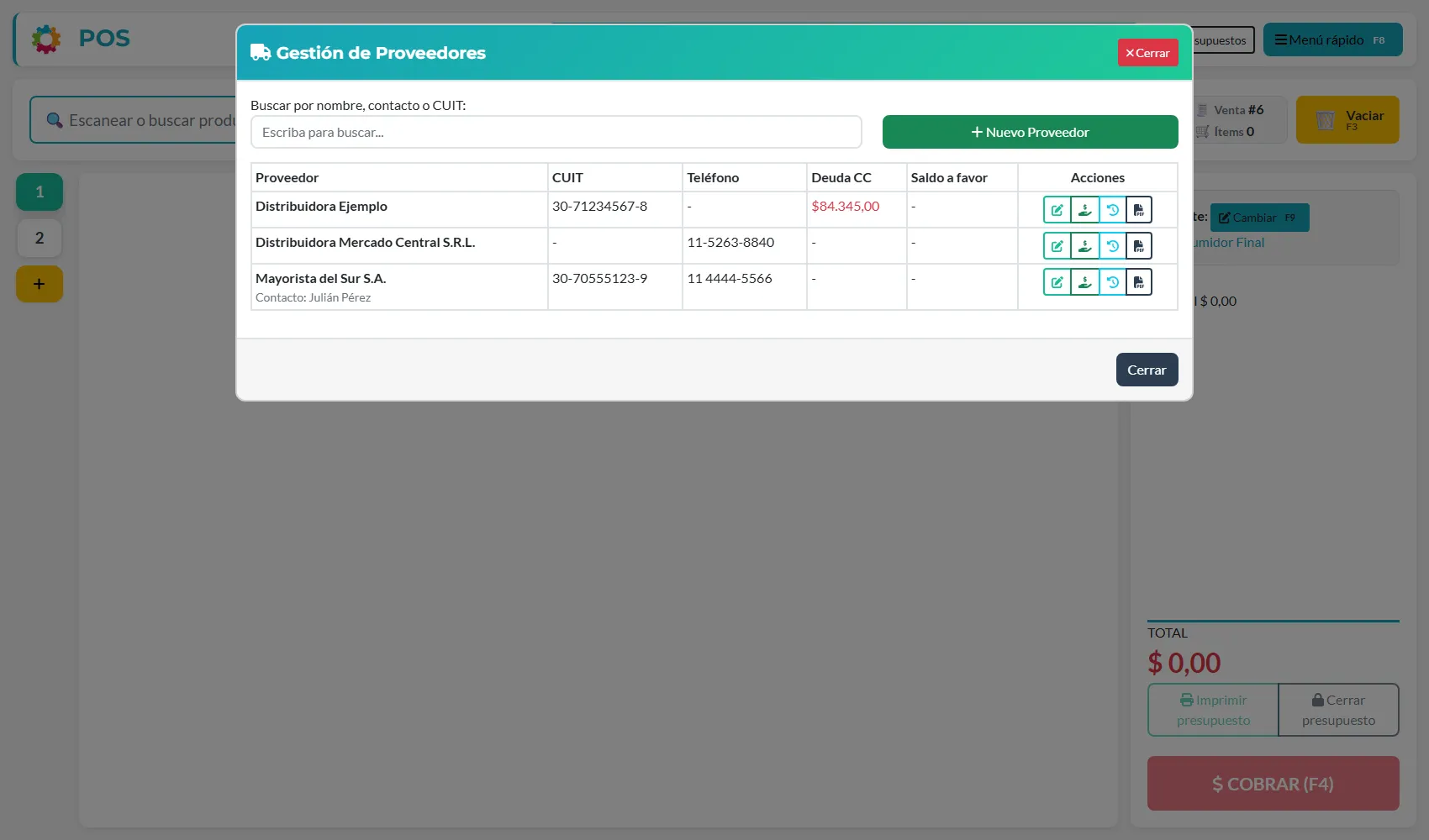 Proveedor creado