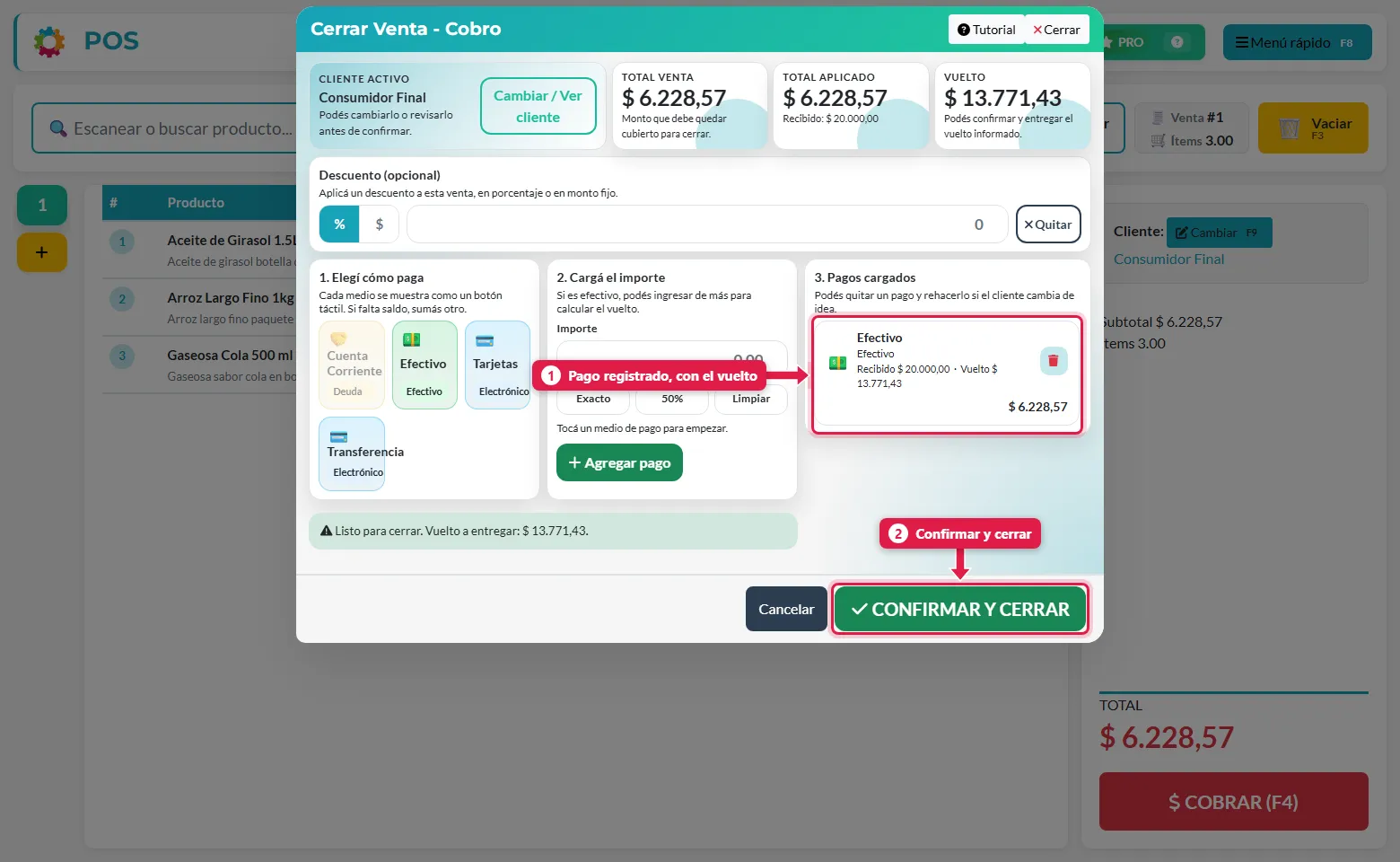 Pago cargado
