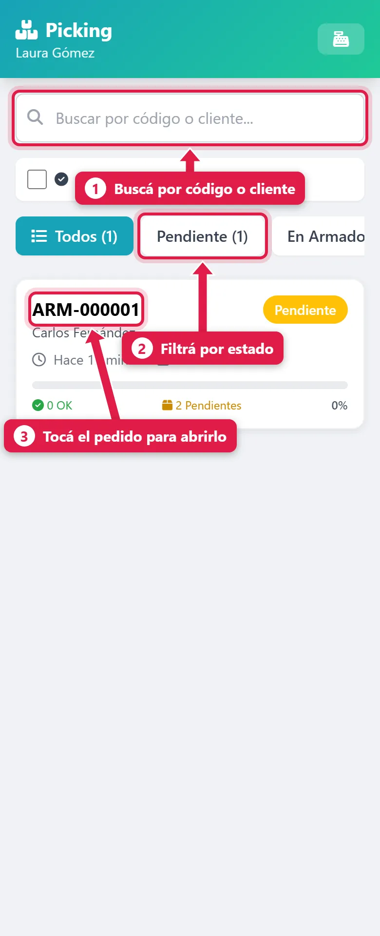 Lista de pedidos
