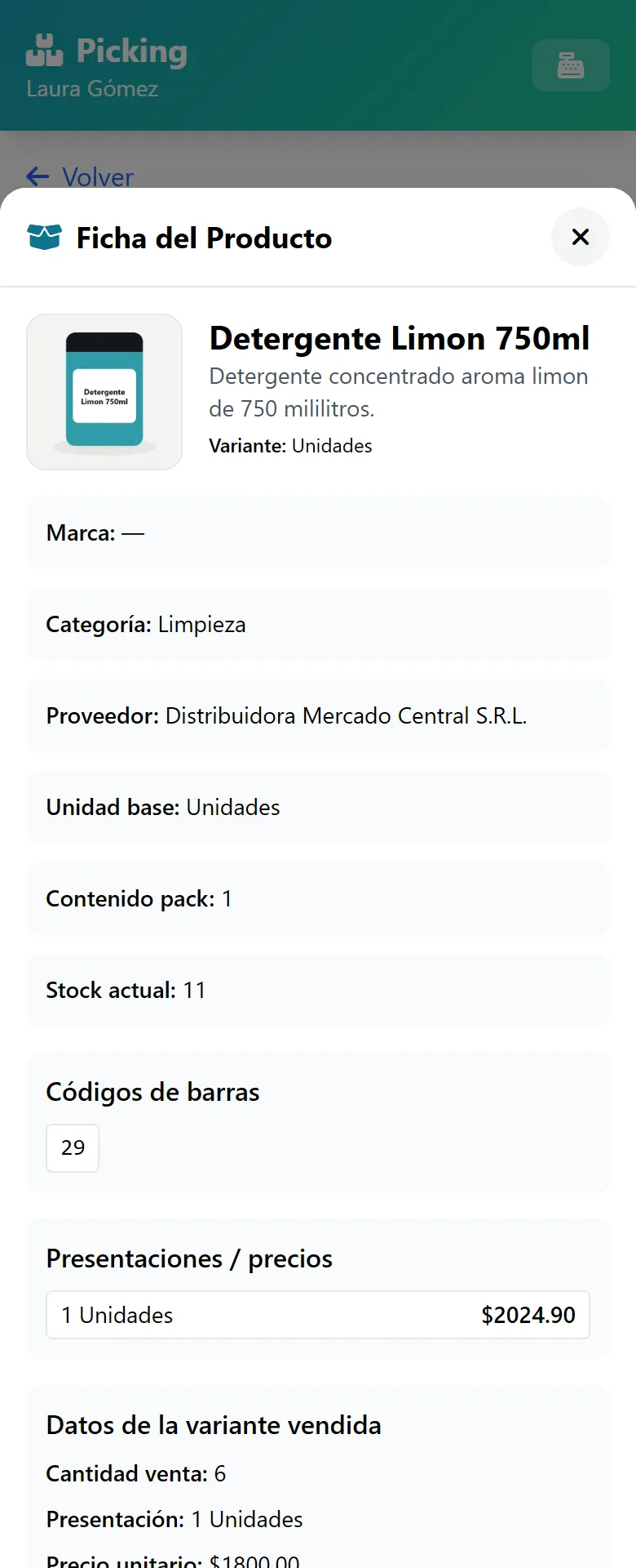 Ficha del producto