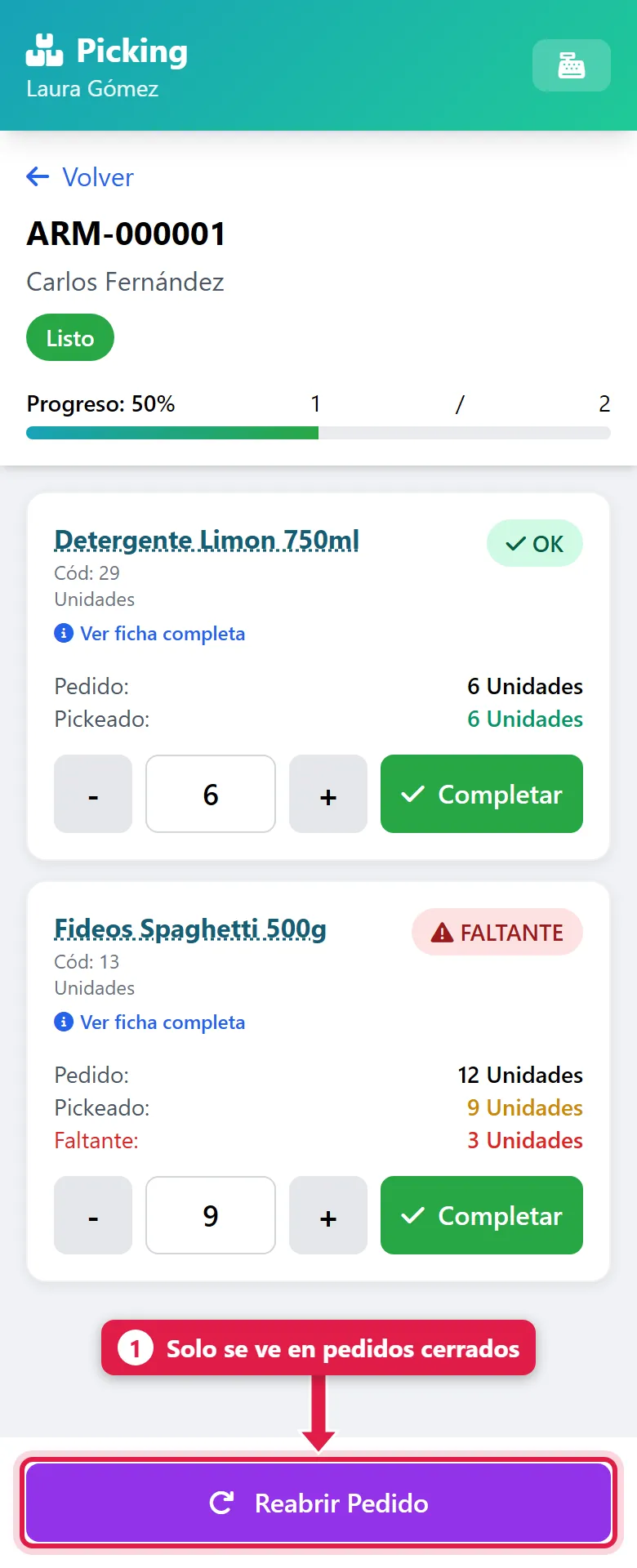 Botón reabrir