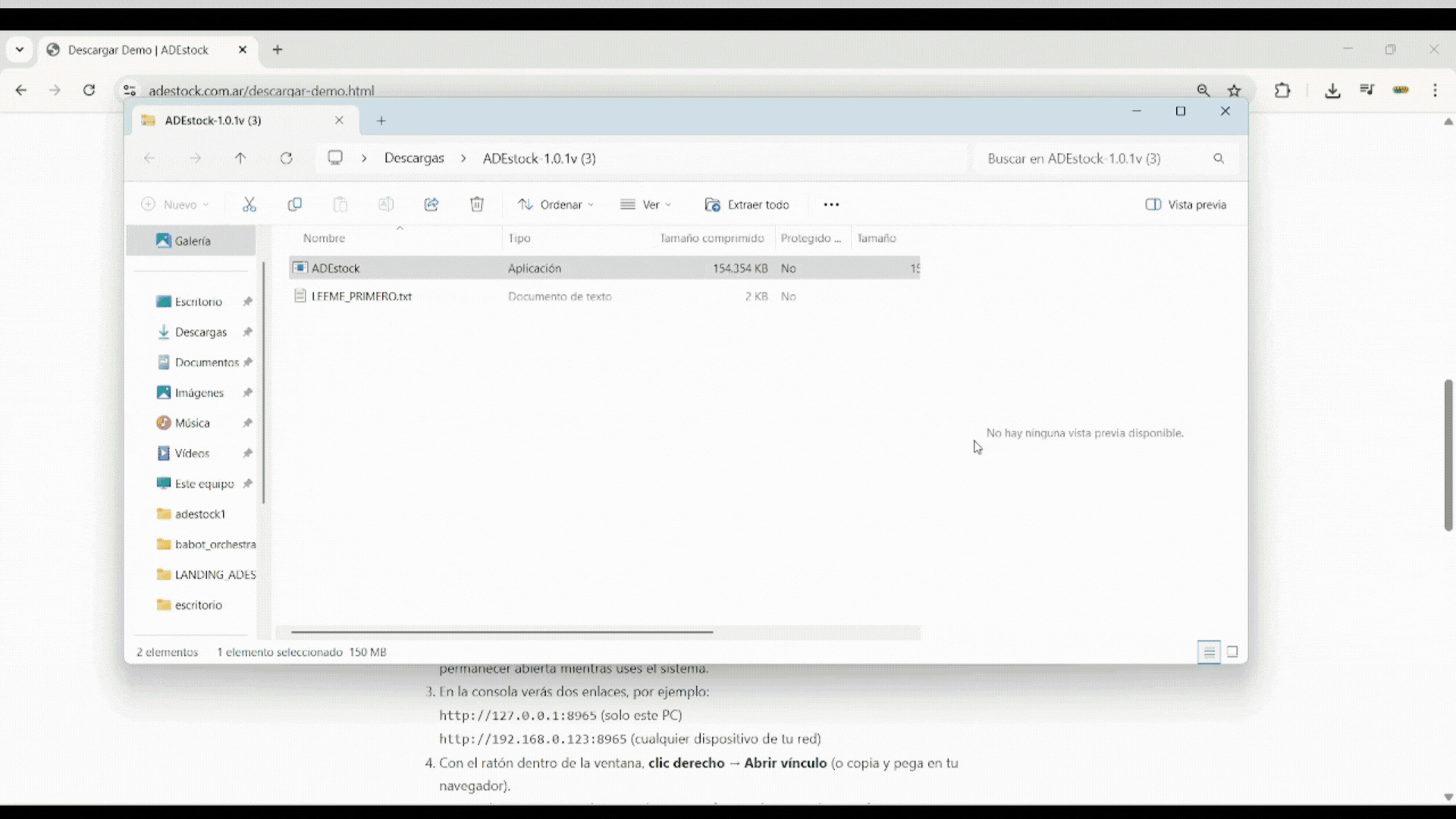 Tutorial uso demo ADEstock