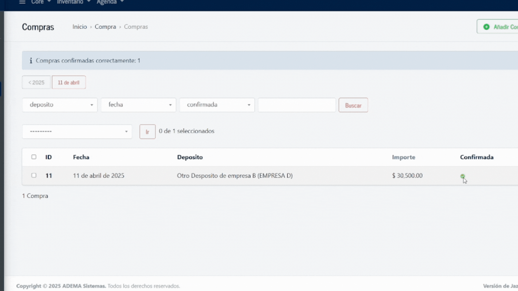 Verificar stock tras compra